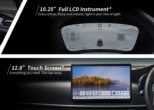 Layar 12.8 inci BYD M6 DM
